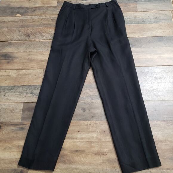 Alex New York Vintage High Rise Pleated Pocket Tapered Leg Black Pants Size 12 - Picture 2 of 9